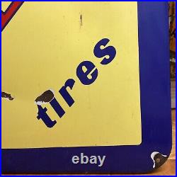 Vintage Pirelli Tires Porcelain Sign 28x28