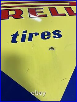 Vintage Pirelli Tires Porcelain Sign (28x28) Collectible