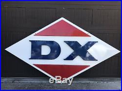 Vintage Porcelain 3-D DX Gasoline OIL TIRE AUTO Sign