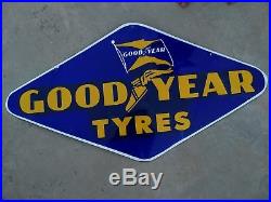 Vintage Porcelain Enamel Original Good Year Tyres Tire Sign Board Rare