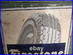 Vintage Porcelain Enamel Sign Firestone Truck Tyre Gum Dipped Balloon Germany #