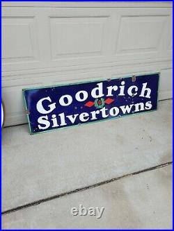 Vintage Porcelain Goodrich Tires Silvertown Cords Sign, Goodrich Tire Sign