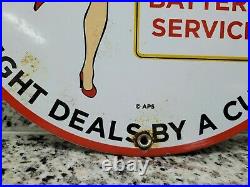 Vintage Porcelain Goodyear Sign Las Vegas Reno Gas Oil Sales Auto Tire Service