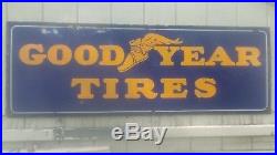 Vintage Porcelain Goodyear Tires Advertising Sign 66 x 24