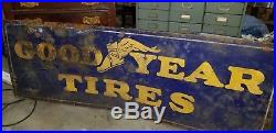 Vintage Porcelain Goodyear Tires Advertising Sign 66 x 24