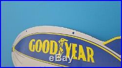 Vintage Porcelain Goodyear Tires Service Station Double Sided Dealership Sign