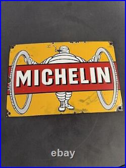 Vintage Porcelain Michelin Enamel Metal Sign Plate Size 12x 8 Inches