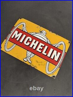 Vintage Porcelain Michelin Enamel Metal Sign Plate Size 12x 8 Inches