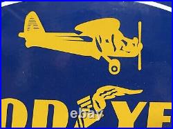 Vintage Porcelain Sign 1939 Goodyear Automobile Tires Auto Parts Gas Station Oil