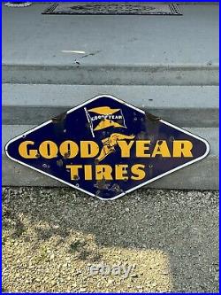 Vintage Porcelain Sign Goodyear Tires Curb Sign