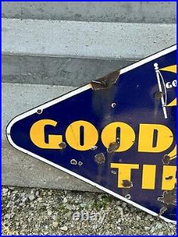 Vintage Porcelain Sign Goodyear Tires Curb Sign