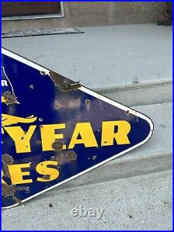 Vintage Porcelain Sign Goodyear Tires Curb Sign