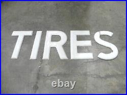 Vintage Porcelain Sign Letters Tires From Firestone Repair Shop 24 Tall Used