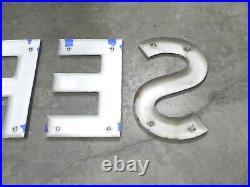 Vintage Porcelain Sign Letters Tires From Firestone Repair Shop 24 Tall Used