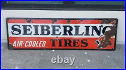 Vintage Porcelain Sign Sieberling Tires Automobile Gas Oil
