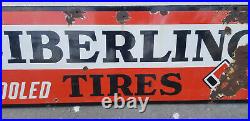 Vintage Porcelain Sign Sieberling Tires Automobile Gas Oil