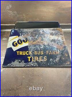 Vintage RARE 1950s Goodyear Truck Bus Farm Tires Advertising Tire Display Stand