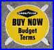 Vintage-RARE-GOOD-YEAR-Tires-Original-Metal-Sign-BUY-NOW-BUDGET-TERMS-01-an