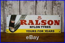 Vintage'Ralson' Tyre Enamel Metal Sign Ref 173