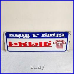 Vintage Ralson Tyre & Tube Red White Blue Enamel Sign Board Old Decorative S67