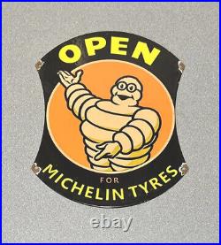 Vintage Rare 14 Michelin Man Tires Porcelain Sign Car Gas Truck Gasoline