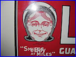 Vintage Rare 35 1/2 x 11 3/4 Smiles at Miles Lee Tires Sign