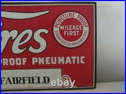 Vintage Rare 35 1/2 x 11 3/4 Smiles at Miles Lee Tires Sign