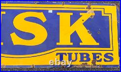 Vintage Rare 72 inch Porcelain Fisk Tire Oil Gas Gasoline Sign Service Station