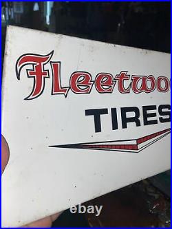 Vintage Rare Fleetwood tires rack sign 13WX7Hsign