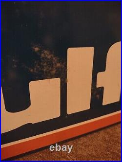 Vintage Rare Gulf Gasoline Metal Display Rack Sign Gas Station Tire Stand