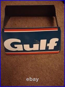 Vintage Rare Gulf Gasoline Metal Display Rack Sign Gas Station Tire Stand