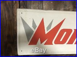 Vintage Rare Metal Monarch Tires Sign Not Porcelain Large 60x12 Gas Station