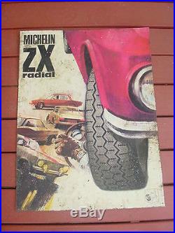 Vintage Rare Michelin ZX Large Radial Metal Tin Tire Sign R. C. Clermont France