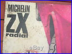 Vintage Rare Michelin ZX Large Radial Metal Tin Tire Sign R. C. Clermont France