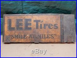 Vintage Rare ONE OF A KIND! Smiles at Miles Lee Tires Sign Crafted Tool Box