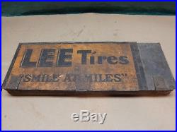 Vintage Rare ONE OF A KIND! Smiles at Miles Lee Tires Sign Crafted Tool Box