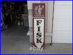 Vintage Rare ORIGINAL 1949, 60 inch Fisk Tire Oil Gas Gasoline Sign