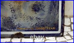 Vintage Rare Original Good Year Porcelain Sign Old Good Year Tyre Enamel Sign