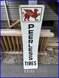 Vintage Rare Peerless Tire Vertical Tire Sign 57HX15W