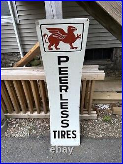 Vintage Rare Peerless Tire Vertical Tire Sign 57HX15W