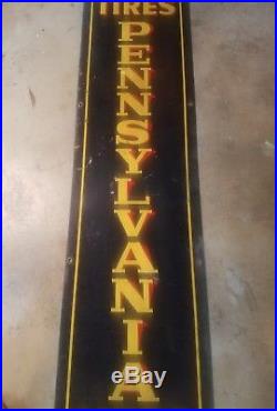 Vintage Rare Pennsylvania Tires Advertising Sign Difficult To Find Tire Sign