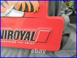 Vintage Rare Uniroyal Tire Tiger Plastic Embossed Sign Estate Find