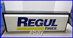 Vintage Regul Tires Double sided light Advertising Sign Gas Oil Service Station