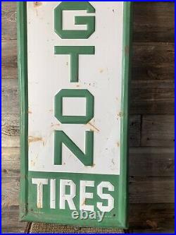 Vintage Remington Tires Advertising Sign Tin Embossed Tire Sign