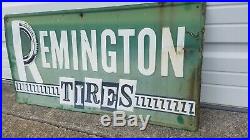 Vintage Remington Tires Embossed Tin Sign Original