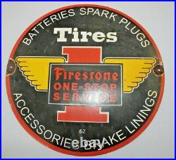 Vintage Reproduction Firestone Tires advertisement enamel sign board