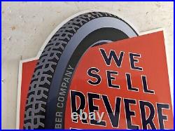 Vintage Revere Tire Service Porcelain Metal Gas Station Sign Tires Auto