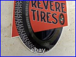 Vintage Revere Tires Porcelain Metal Gas Pump Sign