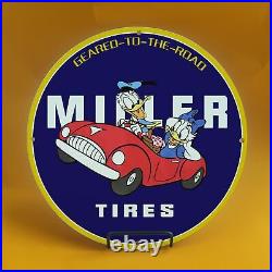 Vintage Road Tires Gasoline Porcelain Gas Service Station Auto Pump Plate Sign