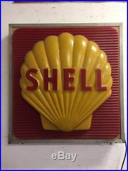 Vintage SHELL GAS STATION LIGHTED SIGN Pump Oil Mobil 66 tire farm